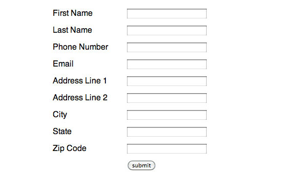 A look at what our form looked like the last time we gave it any visual consideration.